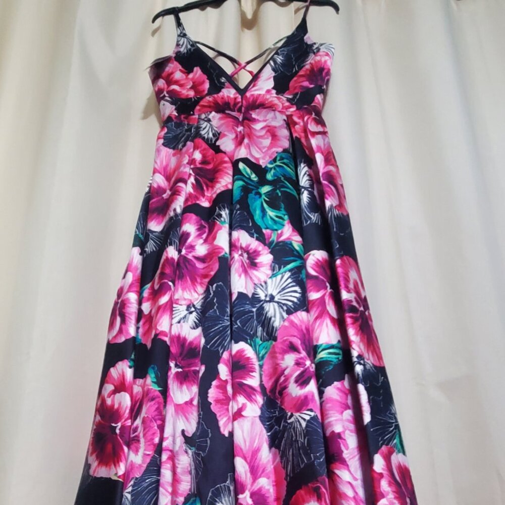 Long  bright floral formal dress